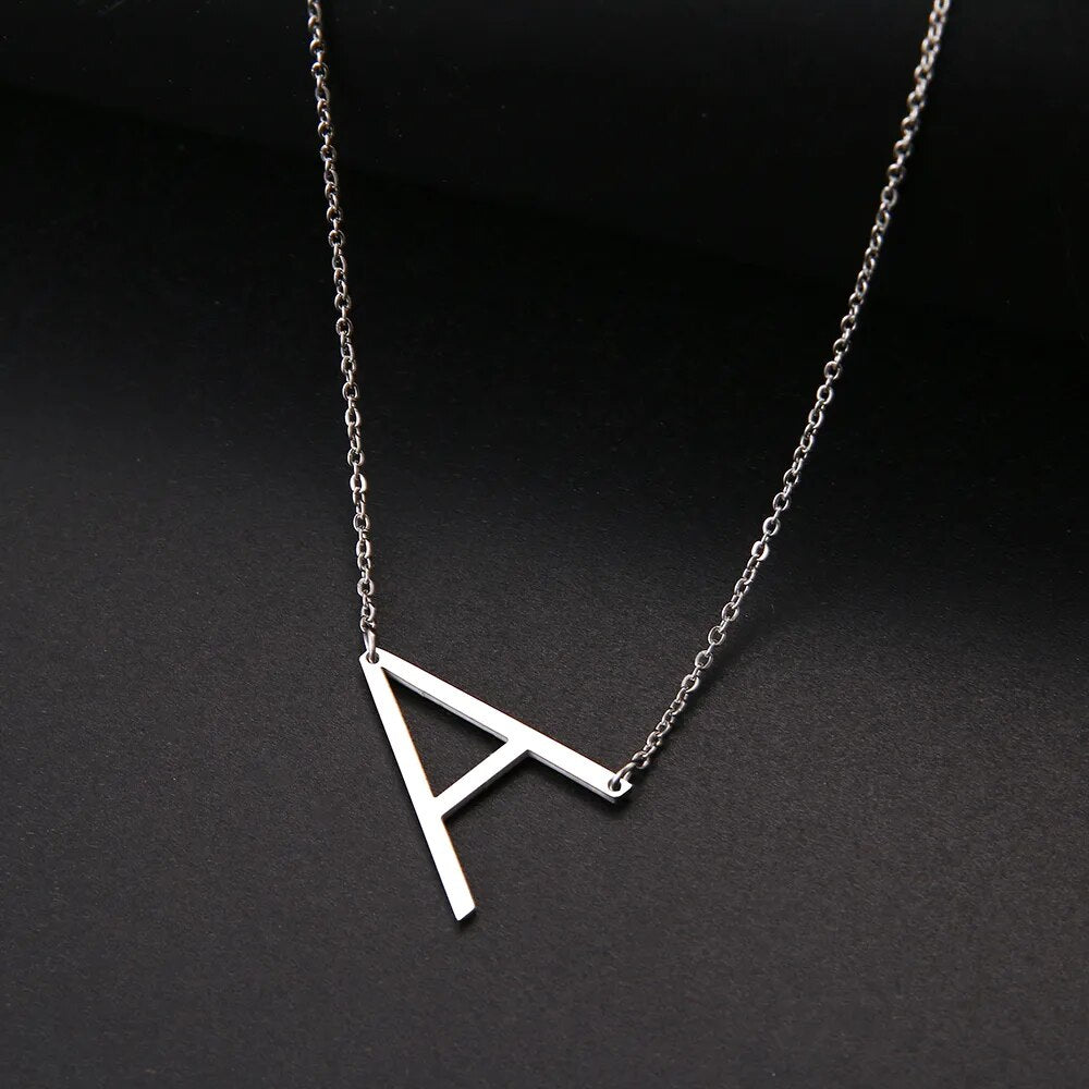 Large Sideways Initial Necklace