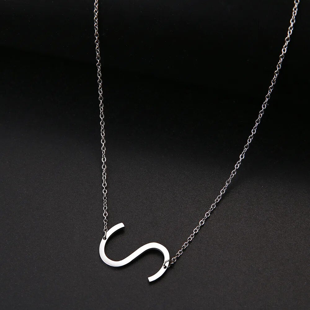 Large Sideways Initial Necklace
