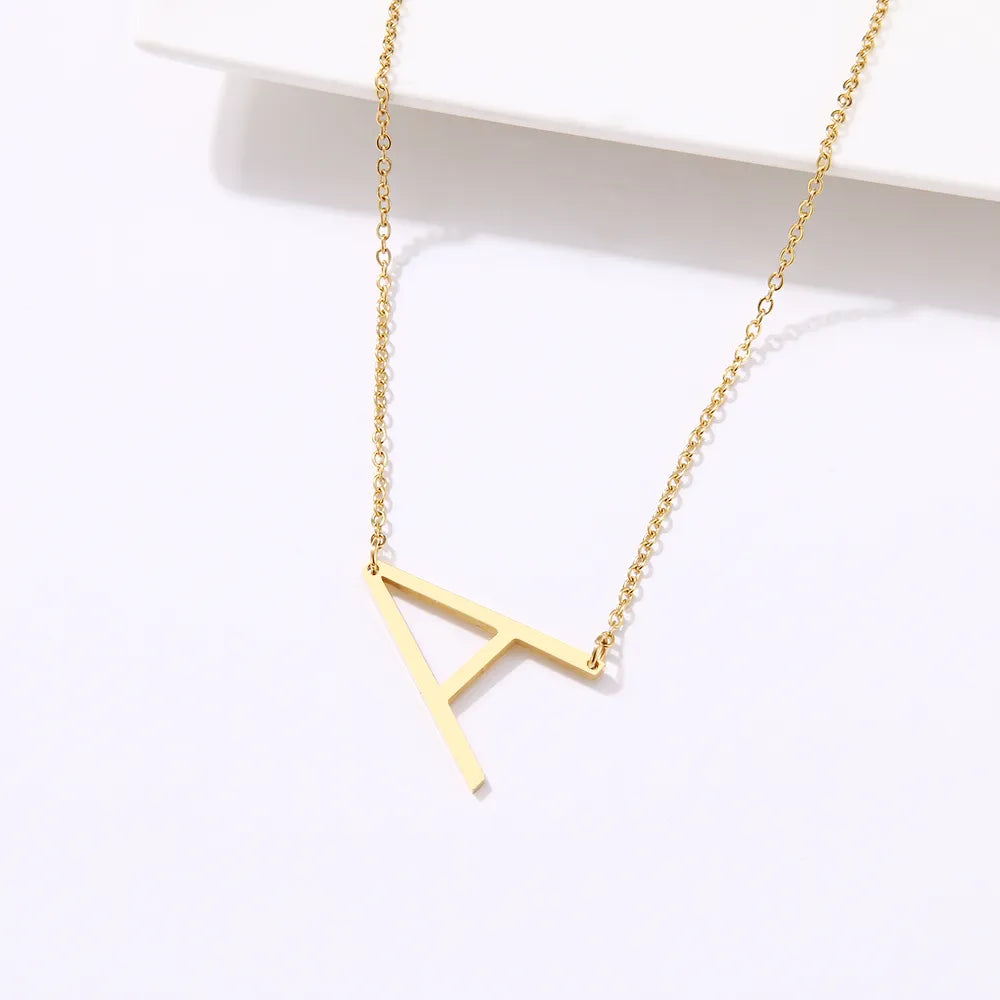 Large Sideways Initial Necklace