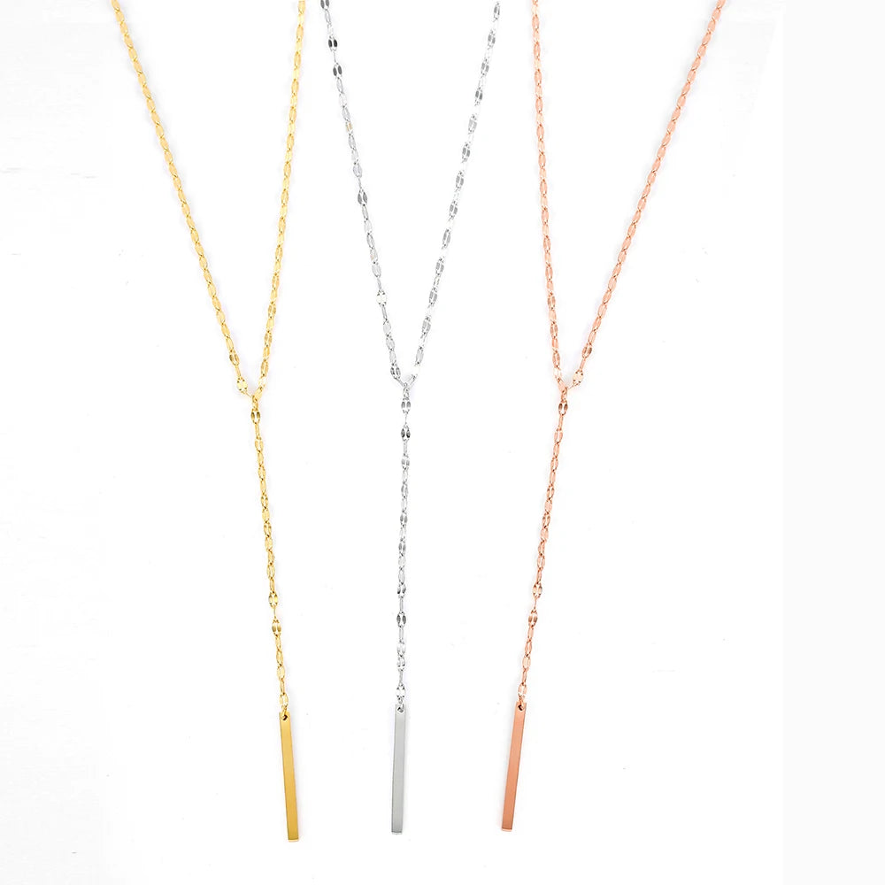 Ina Lariat Drop Bar Necklace