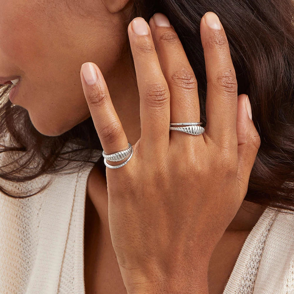 Small Croissant Dome Ring