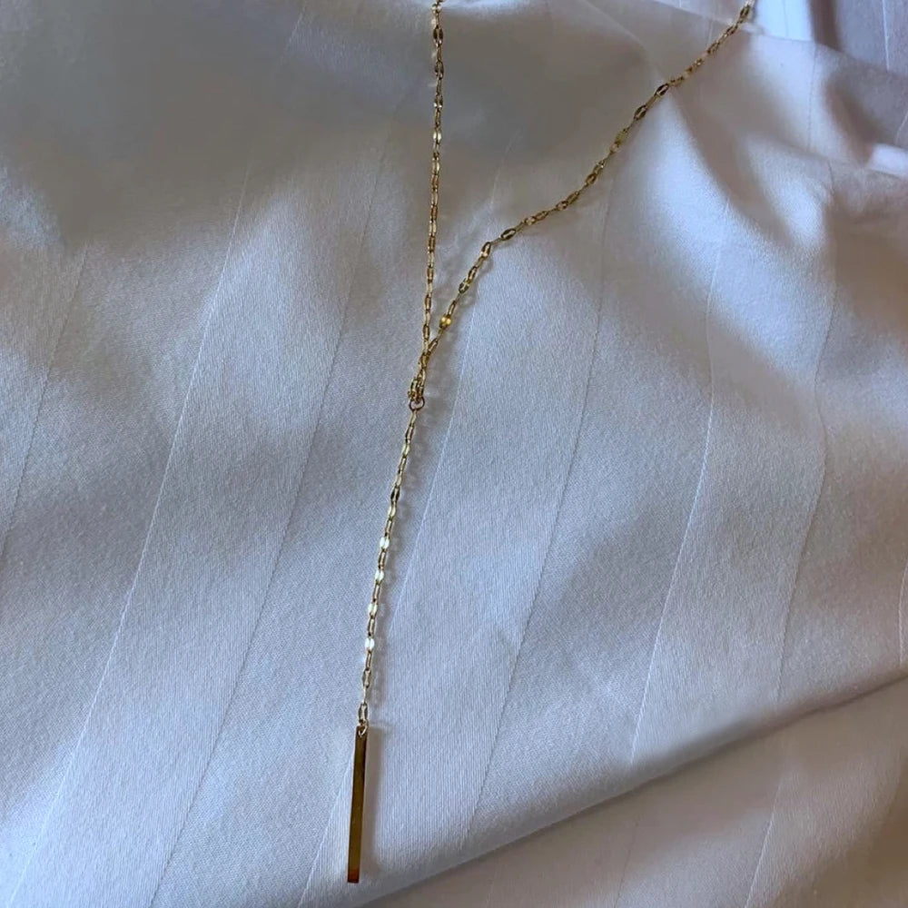Ina Lariat Drop Bar Necklace