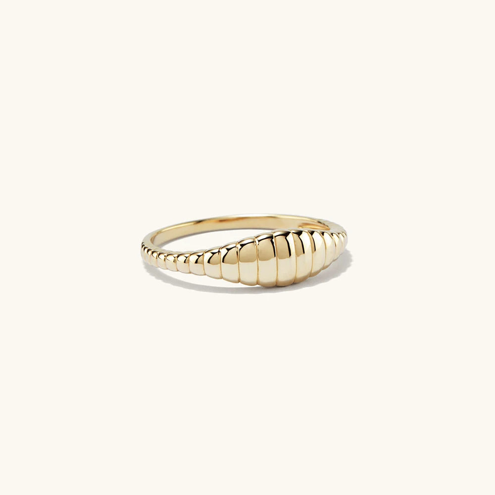 Small Croissant Dome Ring