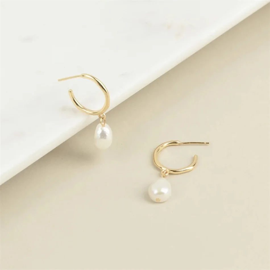 Lina Pearl Hoop Earrings