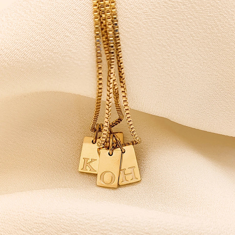 Dainty Initial Tag Necklace